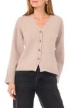 1.state V-neck Button Front Cardigan In Neutral