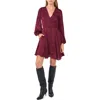 1.state Textured Mini Dress In Currant Red