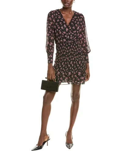1.state V-neck Ruffled Smocked Mini Dress In Multi