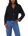 1.state V Neck Split Cuff Cardigan In Black