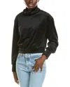 1.state Velour Turtleneck Top In Black