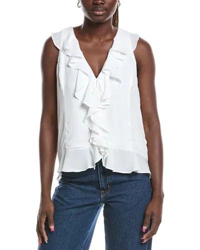 1.state 1. State V-neck Ruffle Sleeve Blous In White
