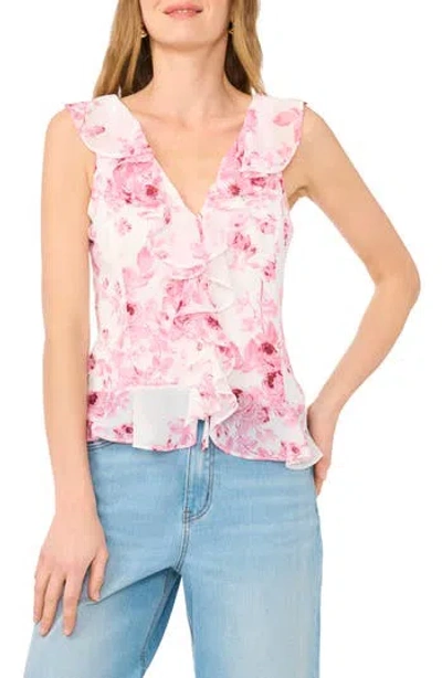 1.state V-neck Ruffle Top In Pink
