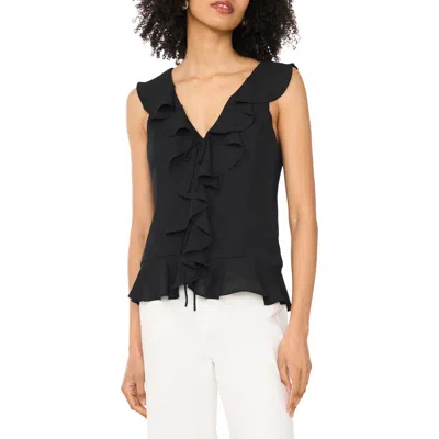 1.state V-neck Ruffle Top In Black