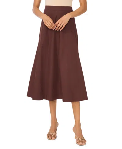 1.state Women's A-line Midi Skirt In Brown
