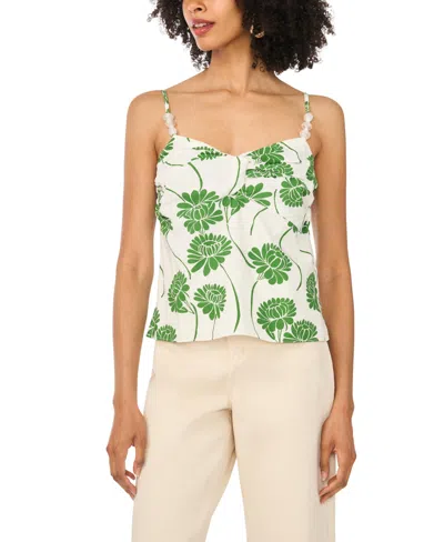 1.state Women's Beaded Strap Sweetheart Neck Tank Top In Green