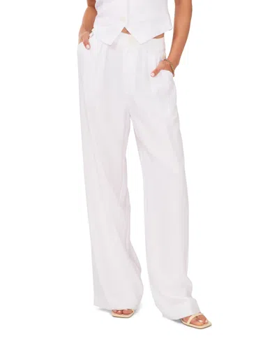 1.state Women's Button Detail Wide Leg Pants In Ultra White