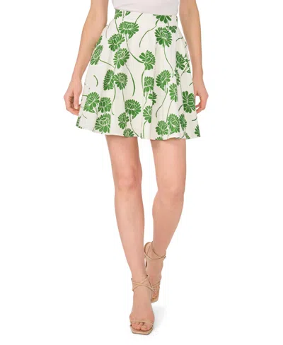 1.state Women's Circle Printed A-line Mini Skirt In Green