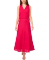 1.state Womens Collared Crossover Cropped Top A Line Maxi Skirt In Magenta