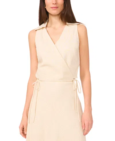 1.state Women's Collared Crossover Cropped Top In Natural