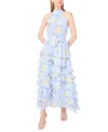 1.state Floral Tiered Maxi Dress In Blue
