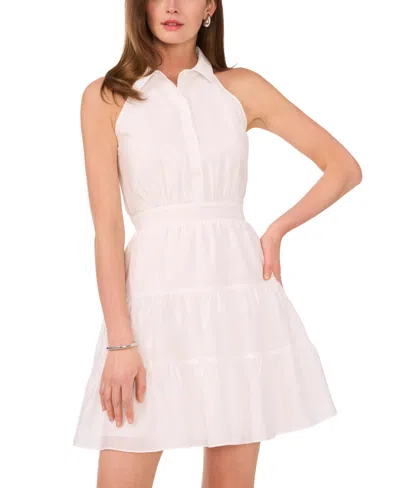 1.state Women's Collared Tiered Mini Dress In New Ivory