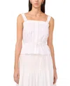 1.state Pintuck Pleat Sleeveless Peplum Top In Ultra White