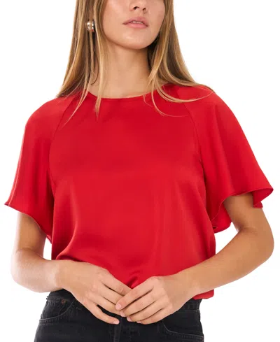1.state Women's Crewneck Raglan-sleeve Blouse In Deep Rouge