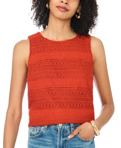 1.state Mesh Crewneck Tank In Brown
