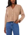 1.state Women's Cropped V-neck Oversized Cardigan In Brown