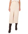 1.state Front Slit Denim Midi Skirt In New Ivory