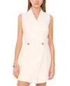1.state Double Breasted Sleeveless Romper In Ultra White