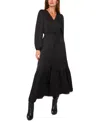 1.state Elastic Waist Button Maxi Dress In Rich Black
