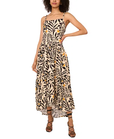 1.state Women's Floral-print High-low Maxi Dress