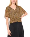 1.state Flutter Sleeve Top In Brown