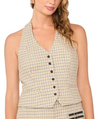 1.state Women's Halter Plaid Vest In Multi