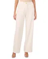 1.state Womens Princess Seam Button Front Vest High Rise Straight Leg Pants In New Ivory