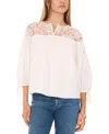 1.state Lace Trim Blouse In New Ivory