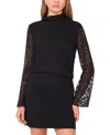 1.state Women's Long Bell Sleeve Open Back Tie Top In Black