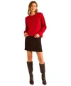 1.state Women's Long Sleeve Drop Shoulder Sweater In Red