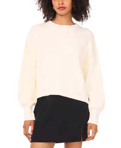 1.state Women's Long Sleeve Drop Shoulder Sweater In White