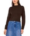 1.state Women's Long Sleeve Mock Neck Rolled Hem Sweater In Brown