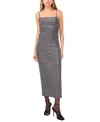 1.state Women's Metallic Twist-back Midi Dress In Rich Black