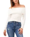 1.state Ribbed Off The Shoulder Top In New Ivory