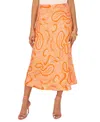 1.state Print Midi Skirt In Russet Orange