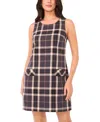 1.state Plaid Shift Dress In Brown