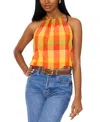 1.state Check Print Halter Top In Multi