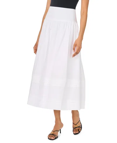 1.state Women's Pleated Hem Midi Skirt In White