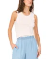 1.state Pointelle Stitch Cotton Sweater Tank In Antique White