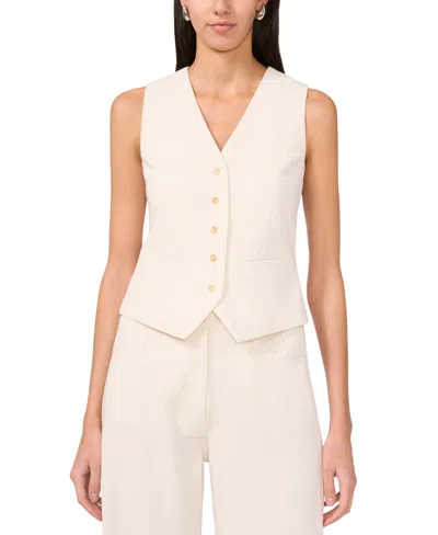 1.state Women's Princess Seam Button-front Vest In New Ivory