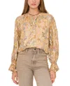1.state Women's Printed Button-front Long Sleeve Blouse In Cathay Spice