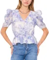 1.state Puff Sleeve Peplum Top In New Navy