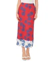 1.state Printed Column Skirt In Red