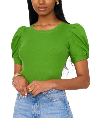 1.state Women's Puff Sleeve Short Sleeve Knit T-shirt In Salted Lime