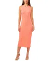 1.STATE WOMEN'S RIB KNIT CUTOUT SLEEVELESS COTTON BODYCON DRESS