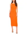 1.state Back Cutout Cotton Rib Midi Dress In Scarlet Ibis