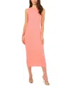 1.state Back Cutout Cotton Rib Midi Dress In Shell Pink