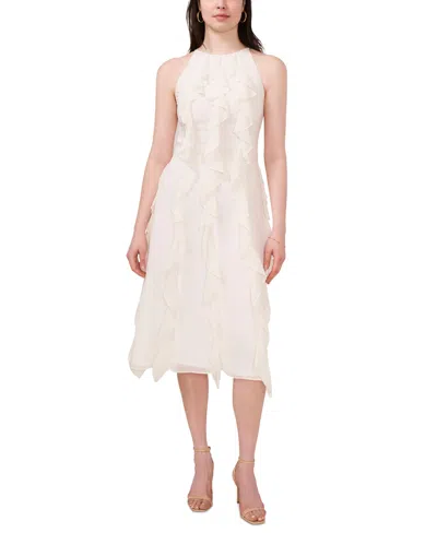 1.state Women's Ruffled Sleeveless Midi Dress In New Ivory