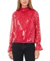 1.state Drape Back Sequin Top In Red