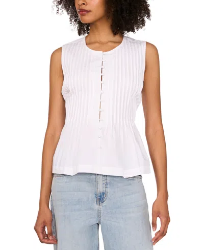 1.STATE WOMEN'S SLEEVELESS COTTON PINTUCKED BLOUSE
